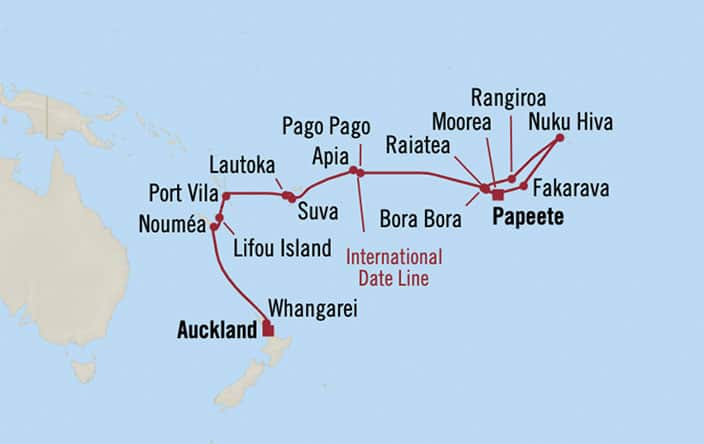 Oceania Cruises 28-days from Papeete (Tahiti), French Polynesia to 